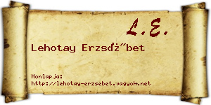 Lehotay Erzsébet névjegykártya