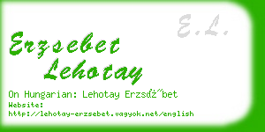 erzsebet lehotay business card